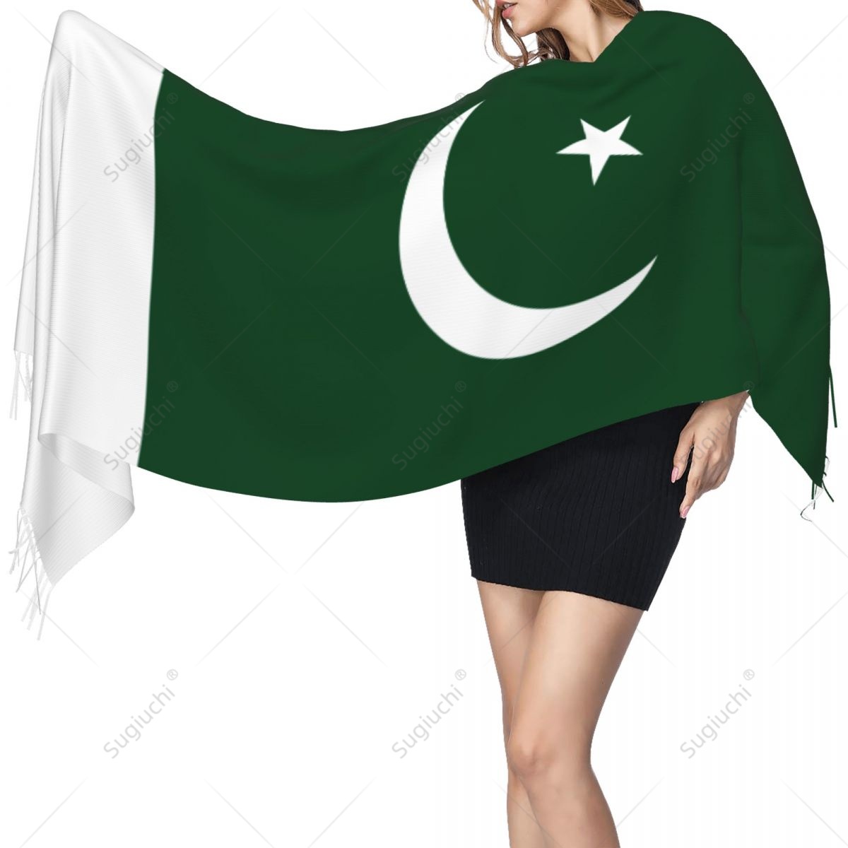 Women Fashion Pakistan - Szalik z flagą Pakistanu Pashmina Ciepłe