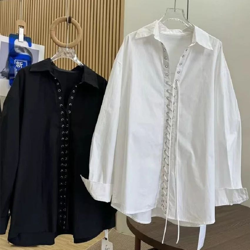 Women'S Fashion Trends 2026 Spring Summer - Unikalne czarno-białe bawełniane bluzki i koszule