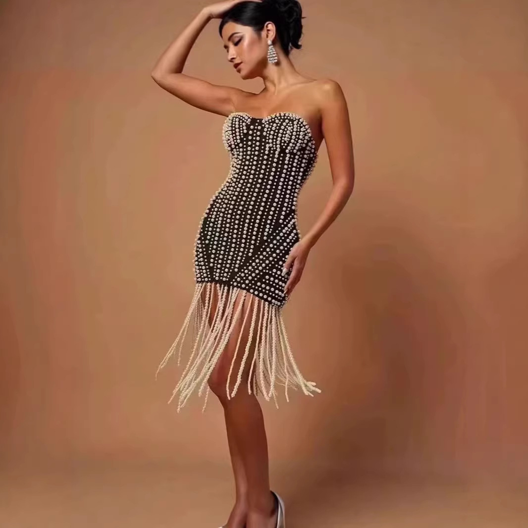 Women'S Fashion Dresses Images - Seksowna sukienka mini bez ramiączek, podkreślająca
