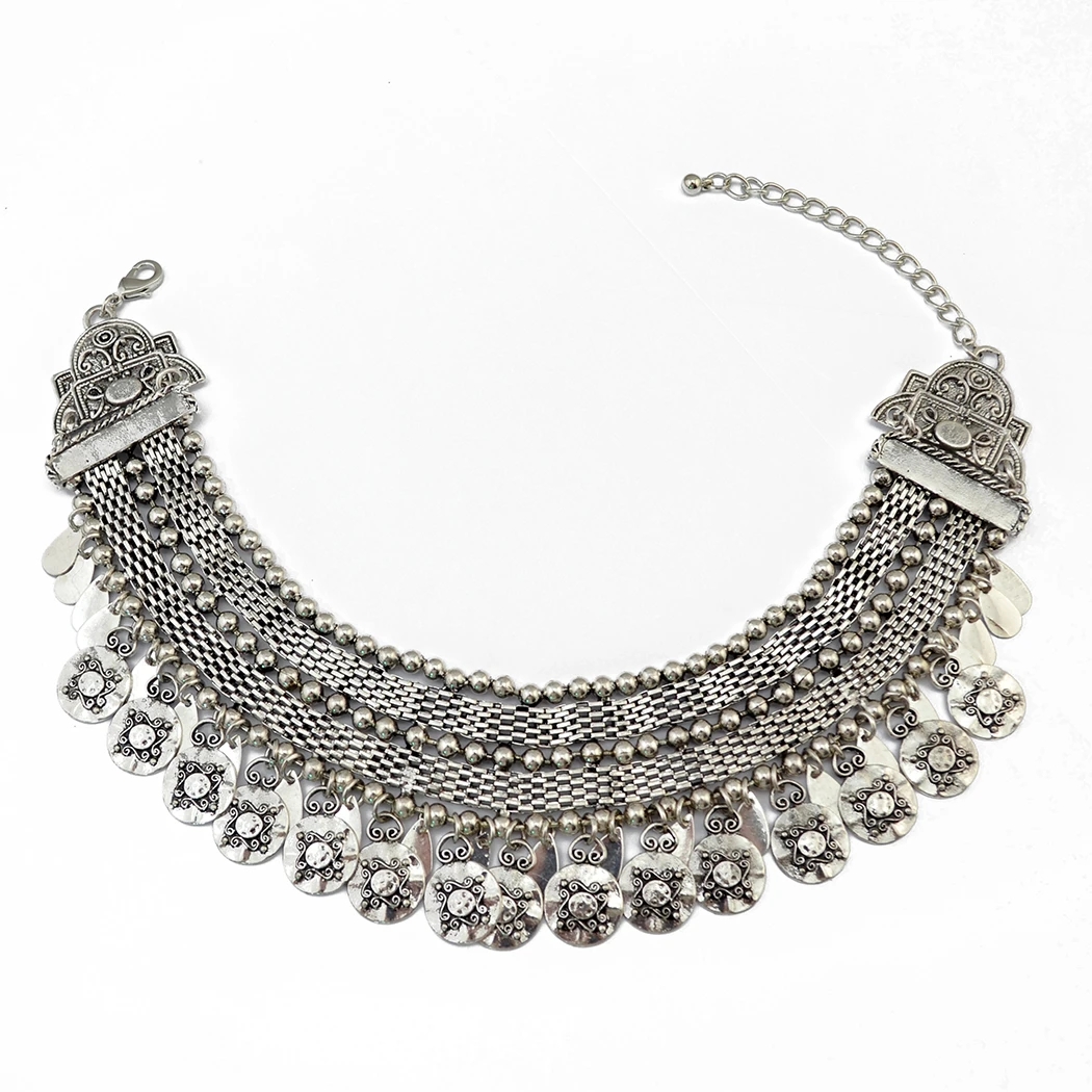 Women Fashion Pakistan - Pakistan turecki etniczne monety Choker naszyjnik