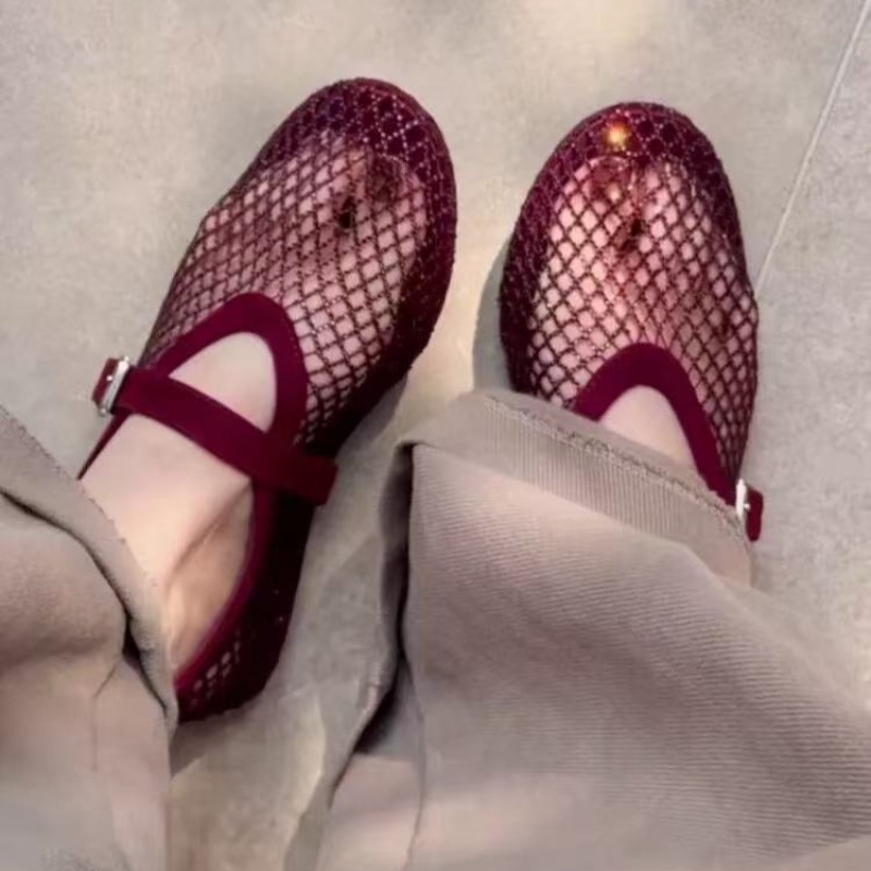 Women Fashion Trend 2026 - Ażurowe sandały Baotou z cyrkoniami damskie