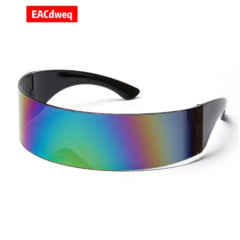 Women'S Fashion Visor - Okulary przeciwsłoneczne Y2K Futurystyczne Wąskie Cyklopowe