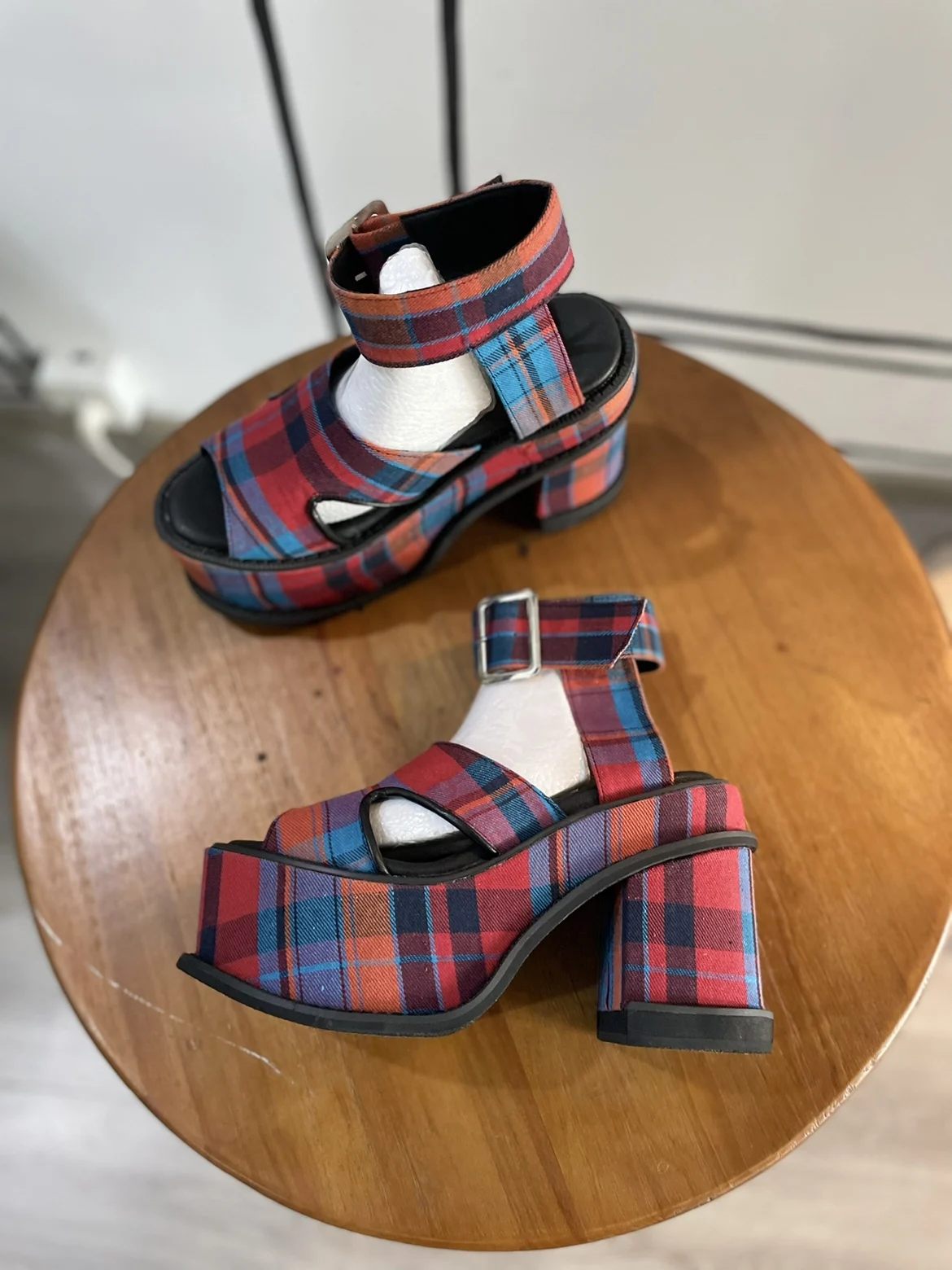Platforma Plaid Buckle Strap S – Women'S Fashion Show recenzja i cena