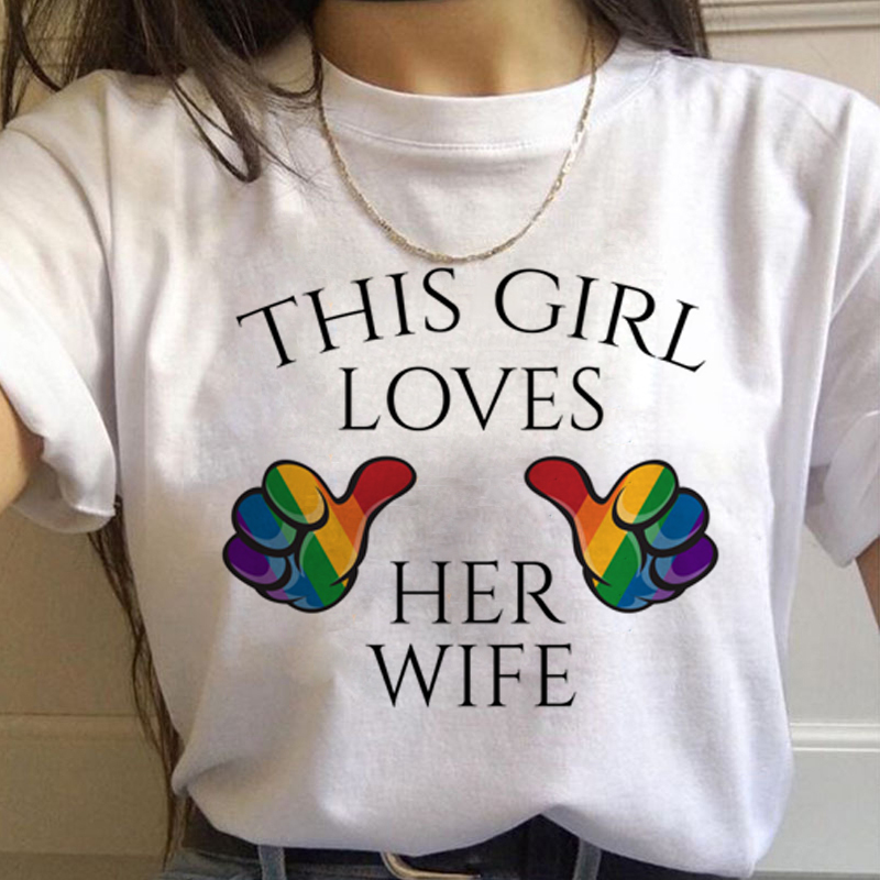 Lgbt Rainbow Harajuku T Shirt  – Women'S Fashion In The 90S recenzja i cena