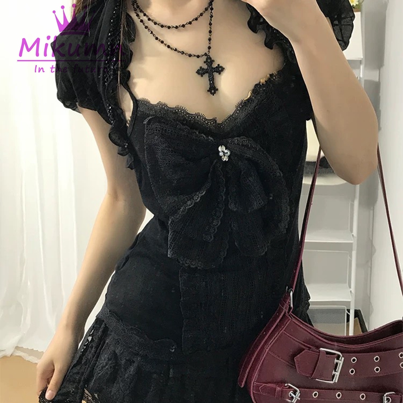 Mikumn Gotycki Lolita Czarny K – Lace Trim Cami recenzja i cena