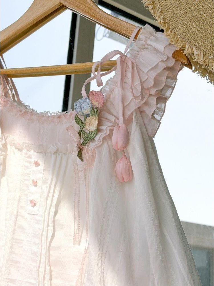 Słodki, kawaii komplet dwuczęś – Lace Trim Cami recenzja i cena