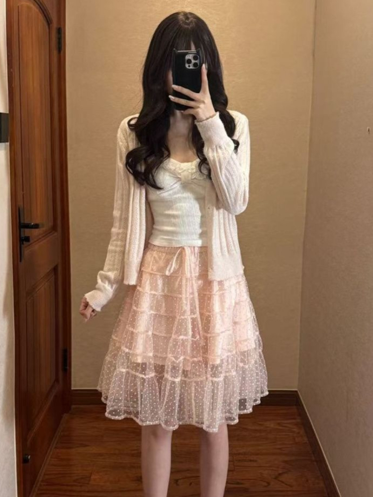 Koreański Zestaw 3-częściowy:  – Lace Trim Cami recenzja i cena