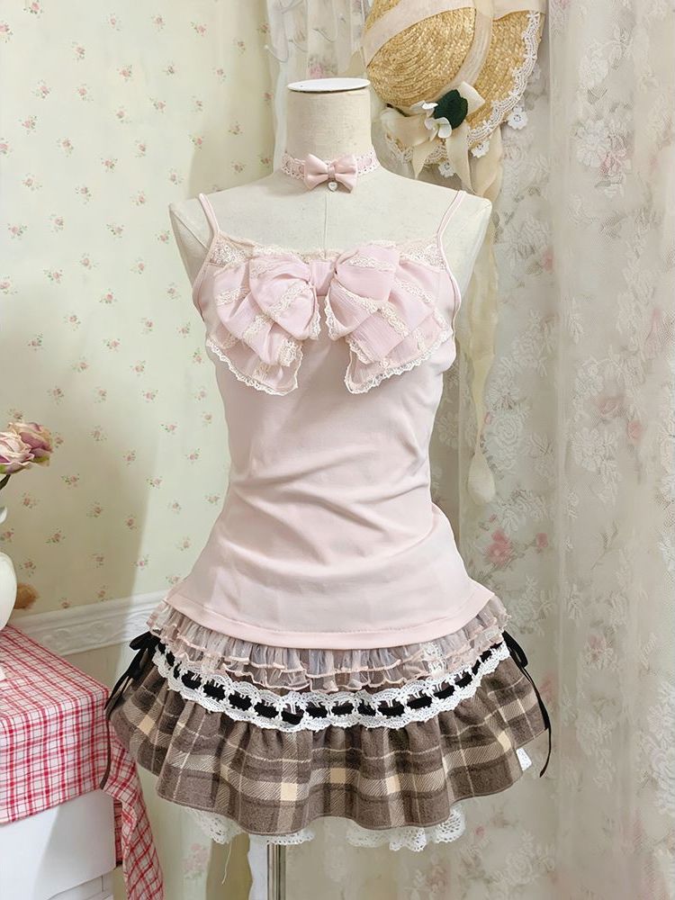 Japoński Słodki Trzyczęściowy  – Lace Trim Cami recenzja i cena